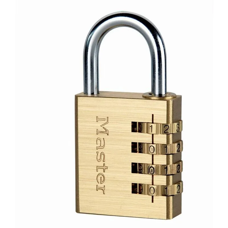 604EURD Lucchetto con Combinazione in Alluminio Massiccio con Finitura in Ottone, Oro, 8,1 x 4 x 1,8 cm - Master Lock