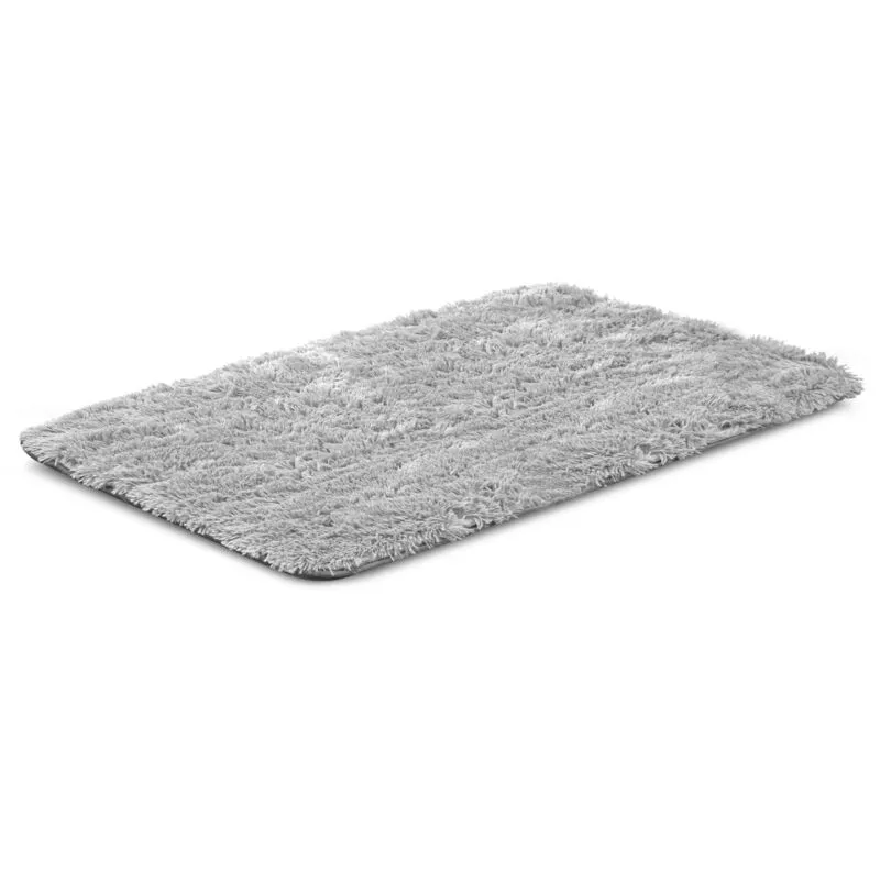 Materassino per cuccia per cani 100x70 cm shaggy grigio chiaro antiscivolo