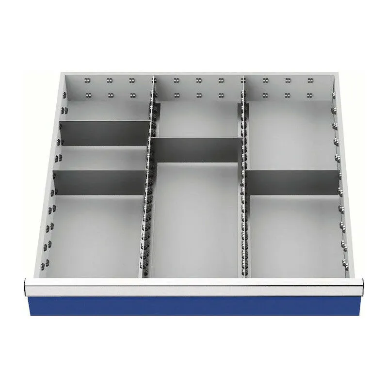 Materiale divisorio cassetti Front-H.100-125mm 2 lunghezze / 4 divisori trasversali