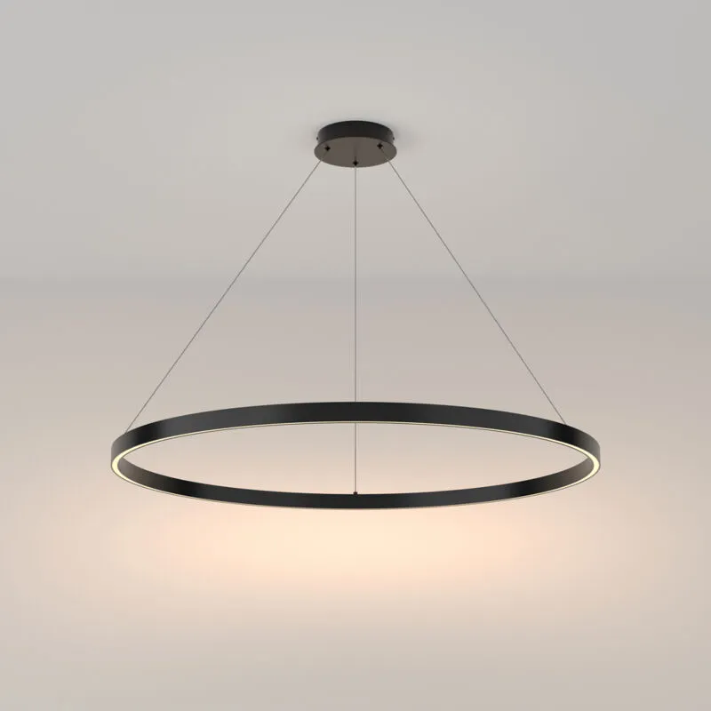 Maytoni - Lampadario a Sospensione Moderno Rim Alluminio Nero 1 Luce Led 61W