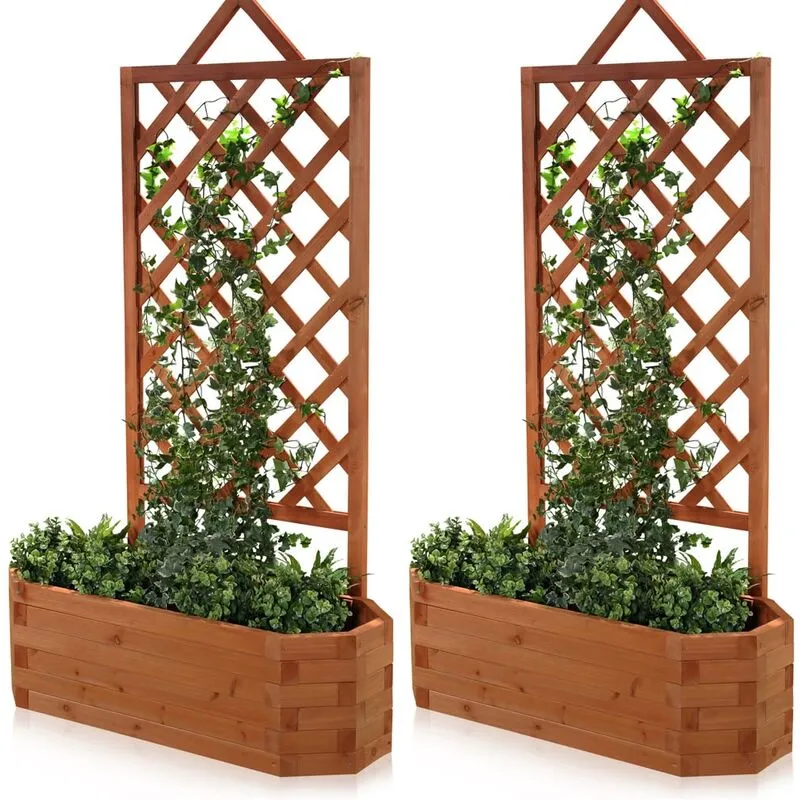 Melko - 2xrose arco di piantagione ad arco traliccio traliccio di aiuto per l'arrampicata in vaso di fiori in legno fioriera
