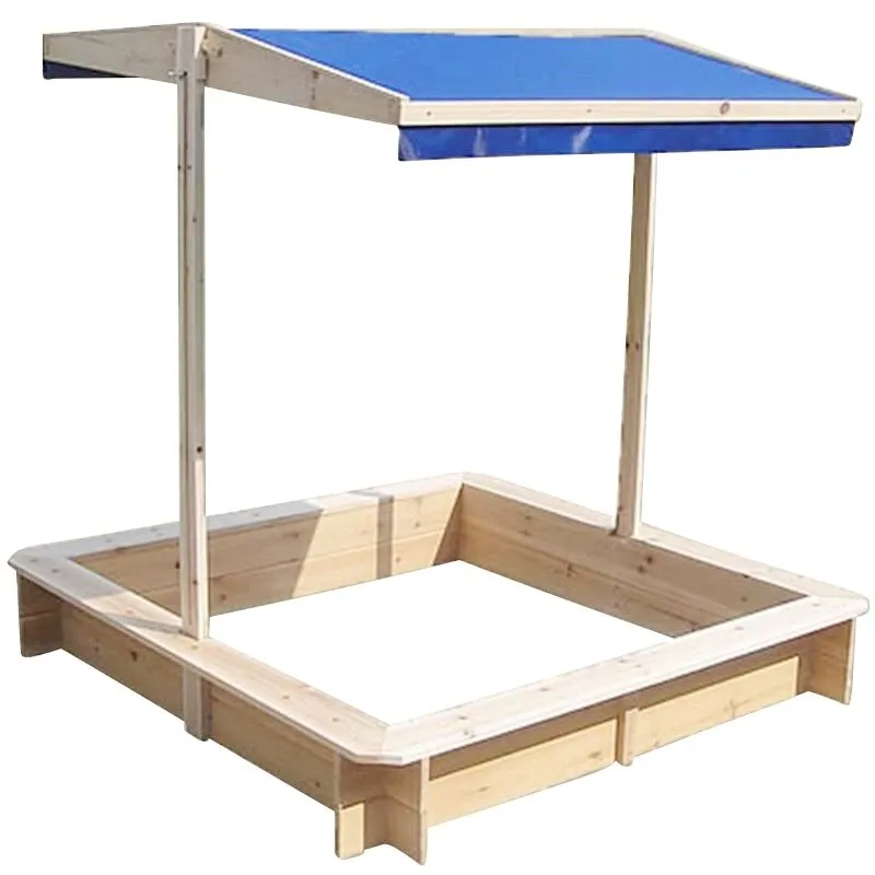 Sandbox con tetto regolabile 120 x 120 x 120 cm Sandbox (Blu) - Melko