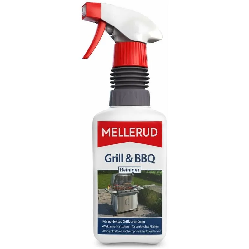 Mellerud Detergente per grill e barbecue, spray efficace per la rimozione di bruciato, grasso e incrostazioni, da 0,46 l (etichetta in lingua