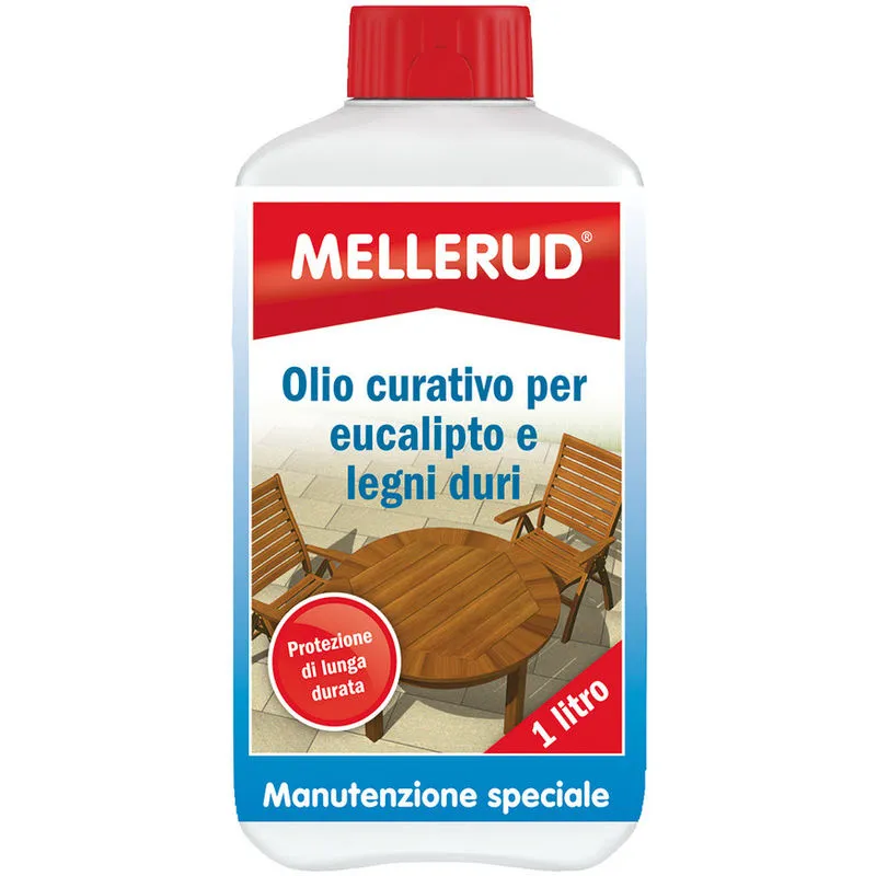 Olio curativo per eucalipto e legni duri 1LT pulizia tavoli sedie - Mellerud