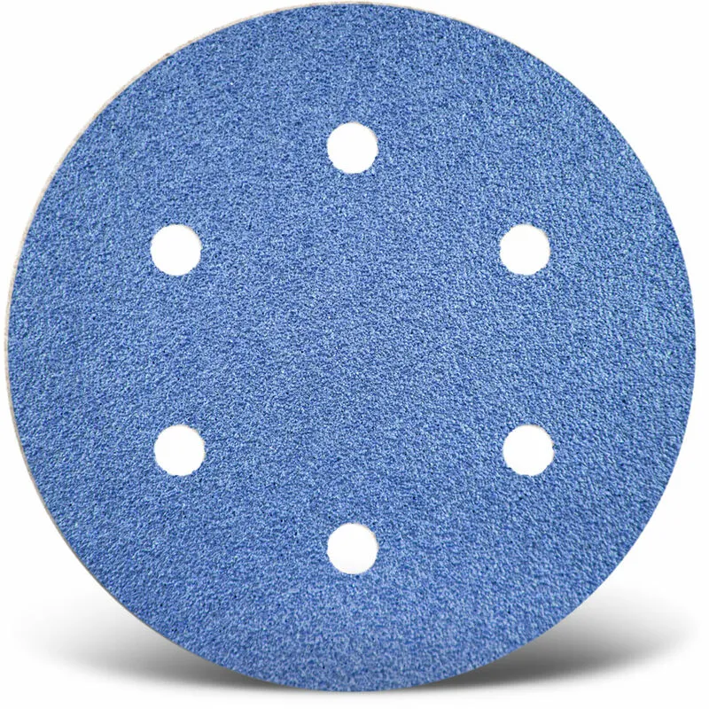  Blue Dischi abrasivi velcrati, 150 mm, 6 fori, p. Levigatrici rotorbitali (25 Pz.) G80