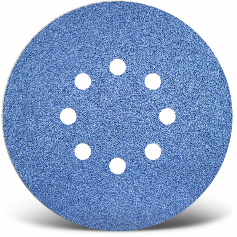 Blue Dischi abrasivi velcrati, 150 mm, 8 fori, p. Levigatrici rotorbitali (25 Pz.) G24 - Menzer