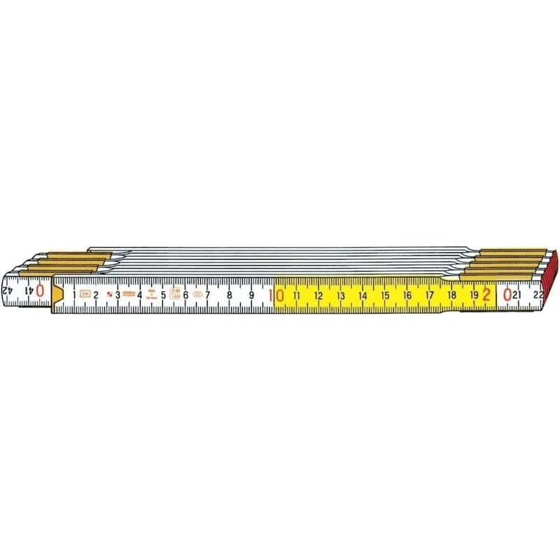 Metro doppio legno bicolore 10 aste mod 717 stabila metro bianco e giallo