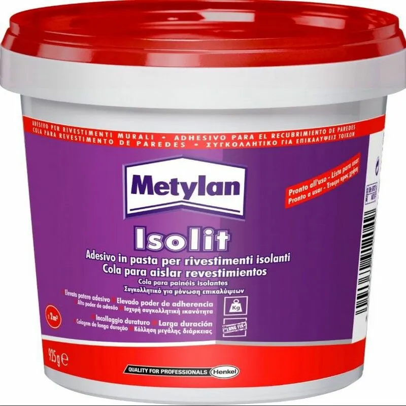 Isolit 925 gr isolante adesivo acrilico colla per rivestimenti pannelli polistirene polistirolo - Metylan
