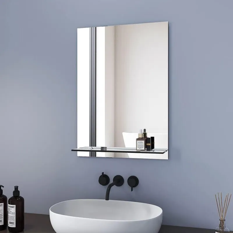 Specchio da bagno 70x10,5x50 cm Specchio Specchi da parete con scaffale - Meykoers