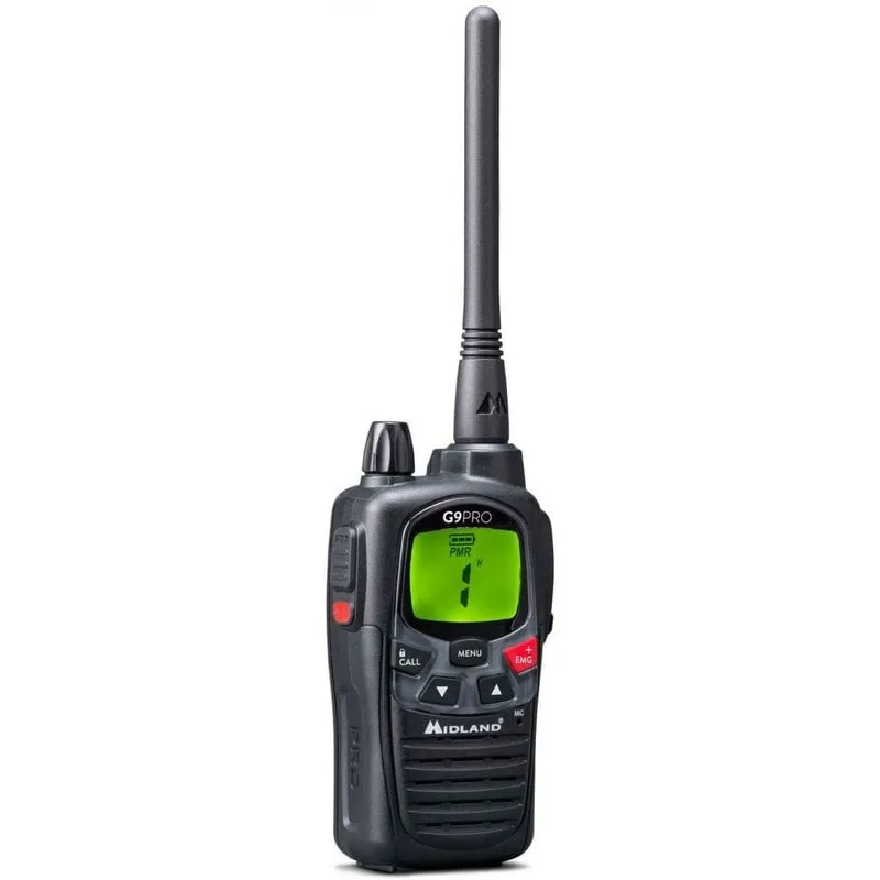 Ricetrasmittente dual band pmr446/lpd waterproof walkie talkie g9 pro c1385 - 