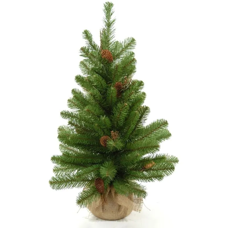 Giordanoshop - Mini Albero di Natale Artificiale H65 cm Abete con Pigne 65 Tips Verde