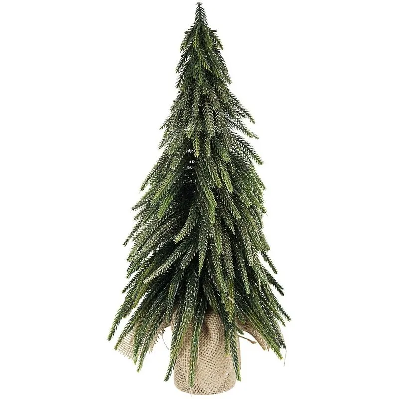 Bizzotto - Mini Albero di Natale da Tavolo Mobile Piccolo Juta Glitter Pino Cimone 35 45 cm - Altezza: 35 cm