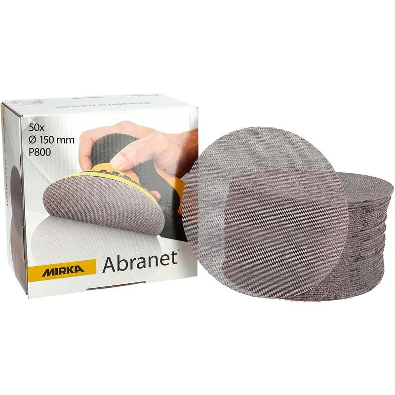 Mirka Abranet rete dischi abrasivi Ø 150 mm velcro/grana P800 / 50 pz/per levigare legno, stucco, vernice, plastica / 5424105081