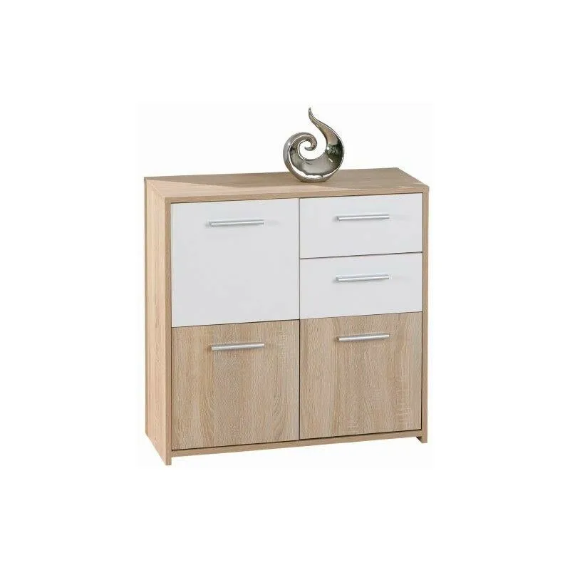  - mobile ingresso salotto credenza buffet rovere/bianco 77x77 cm