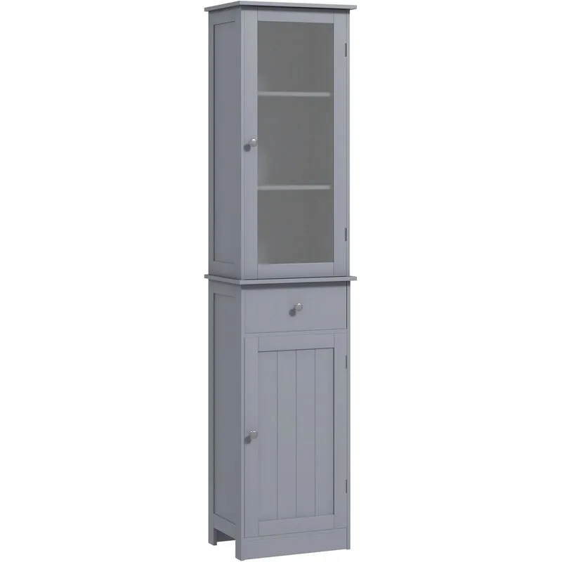 Giordanoshop - Mobile a Colonna da Bagno 40x27x171,5cm in mdf Grigio