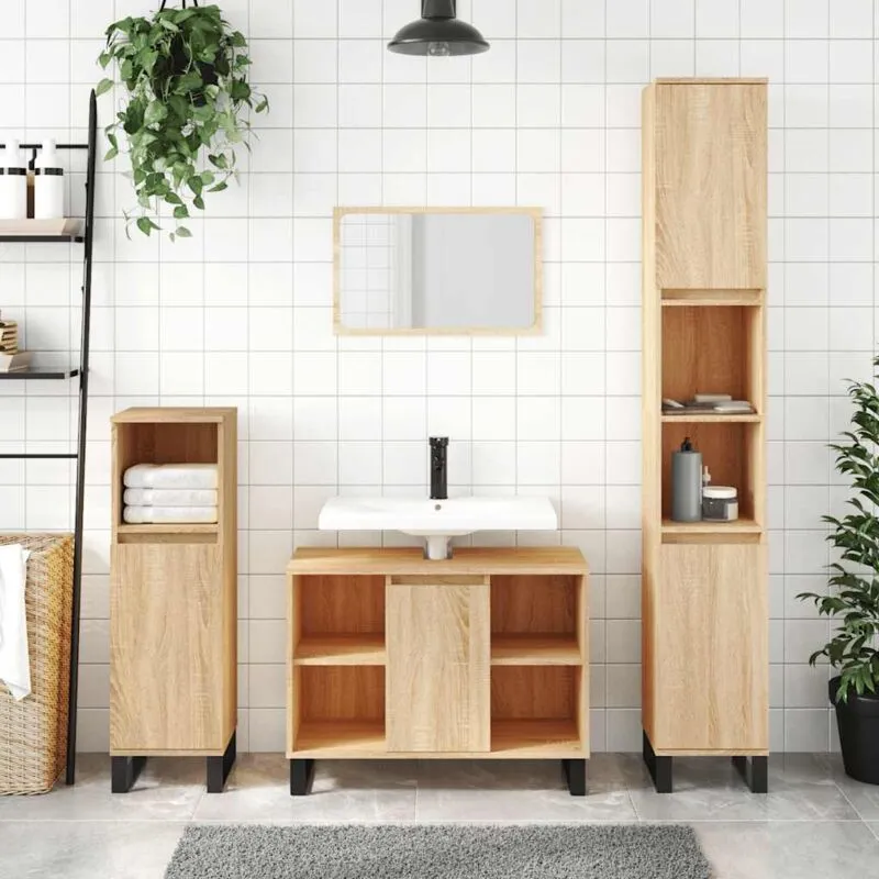 Furniture Limited - Mobile da Bagno Rovere Sonoma 80x33x60 cm in