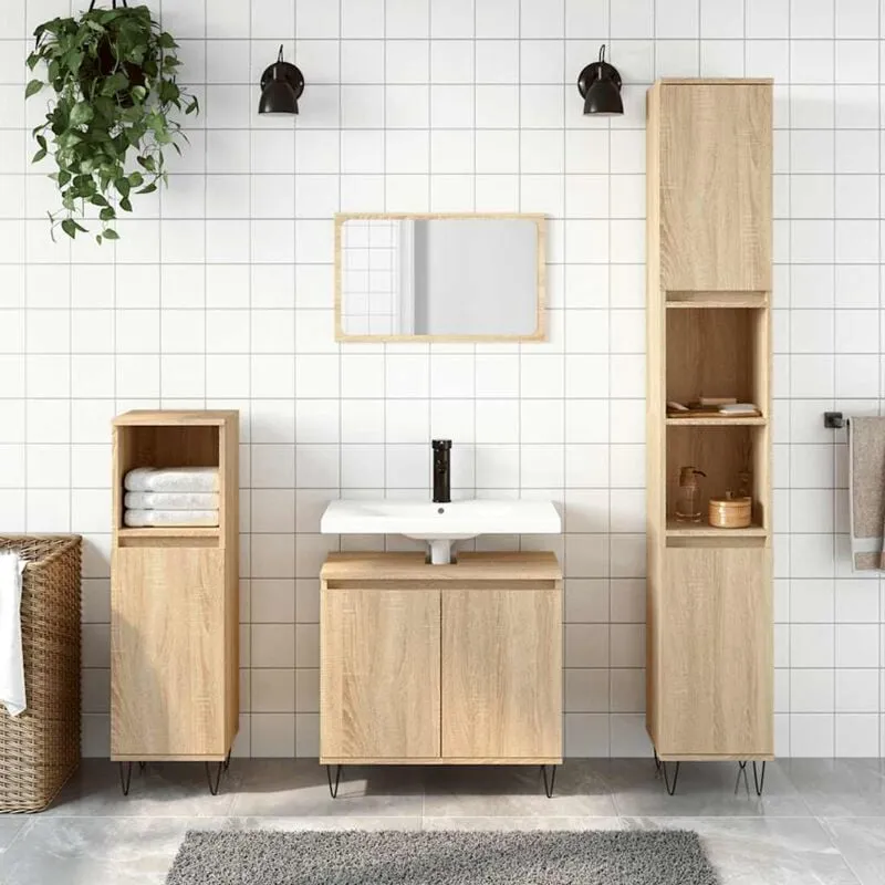 Furniture Limited - Mobile da Bagno Rovere Sonoma 58x33x60 cm in