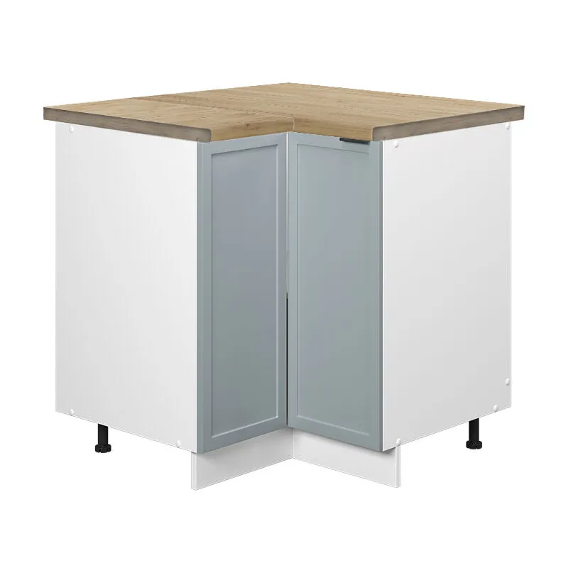 Mobile ad angolo cucina Fame-Line, Blu-grigio chiaro, 80.5 cm , pl Rovere 