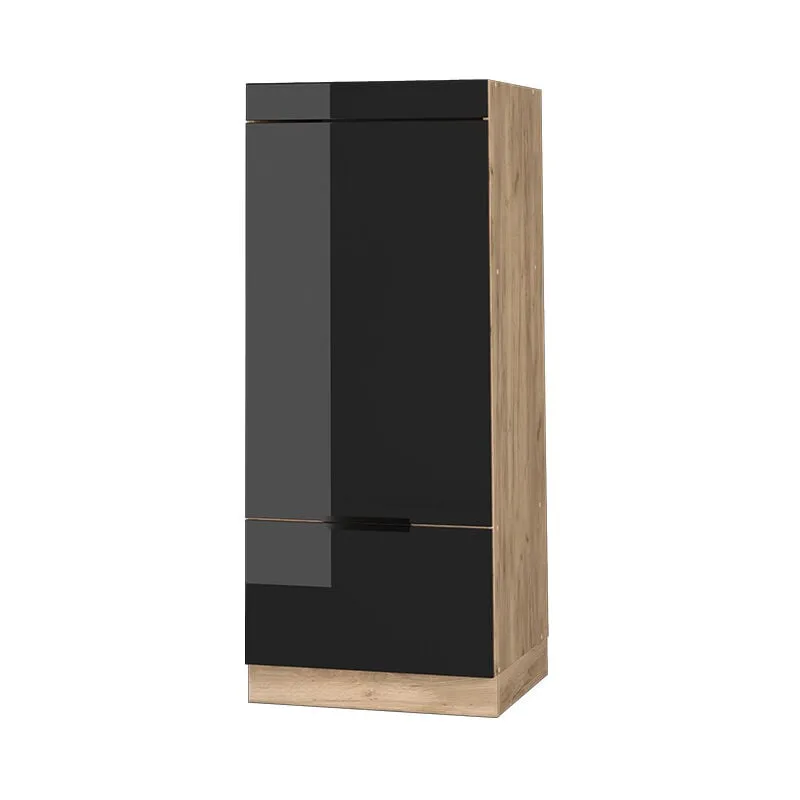  - Mobile cucina microonde Fame-Line, Rovere nero lucido, 60 cm