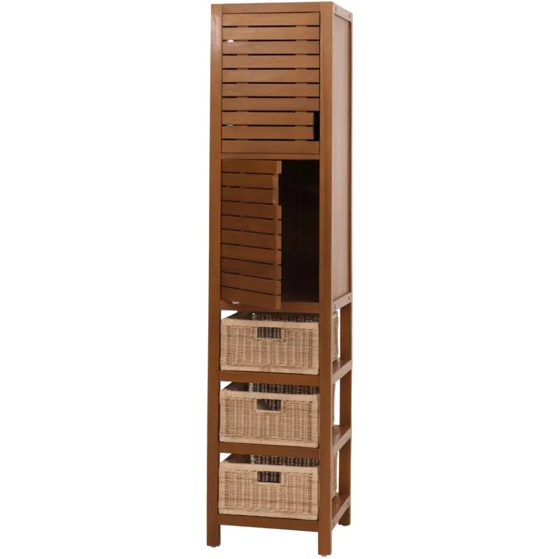  - Mobile alto in teak 817, mobile da bagno alto, teak di qualità b (durame, 20-30 anni) 120x40x40cm