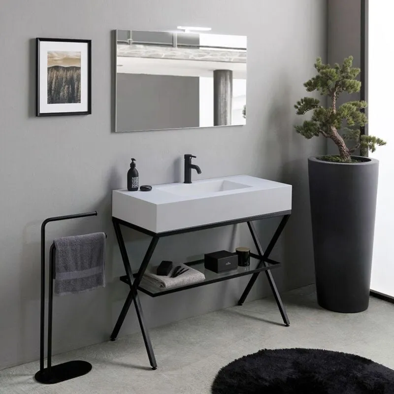 Mobile Bagno a Terra 100Cm Con Design Industrial Manchester