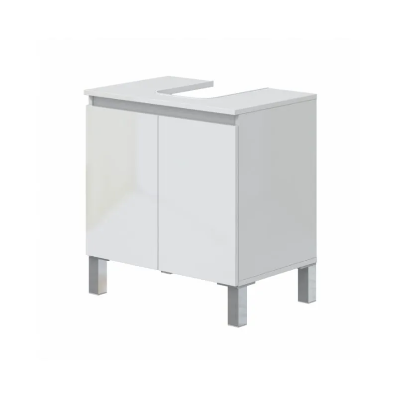 Abitare - Mobile bagno a terra 60 cm con due ante bianco lucido - Dafne