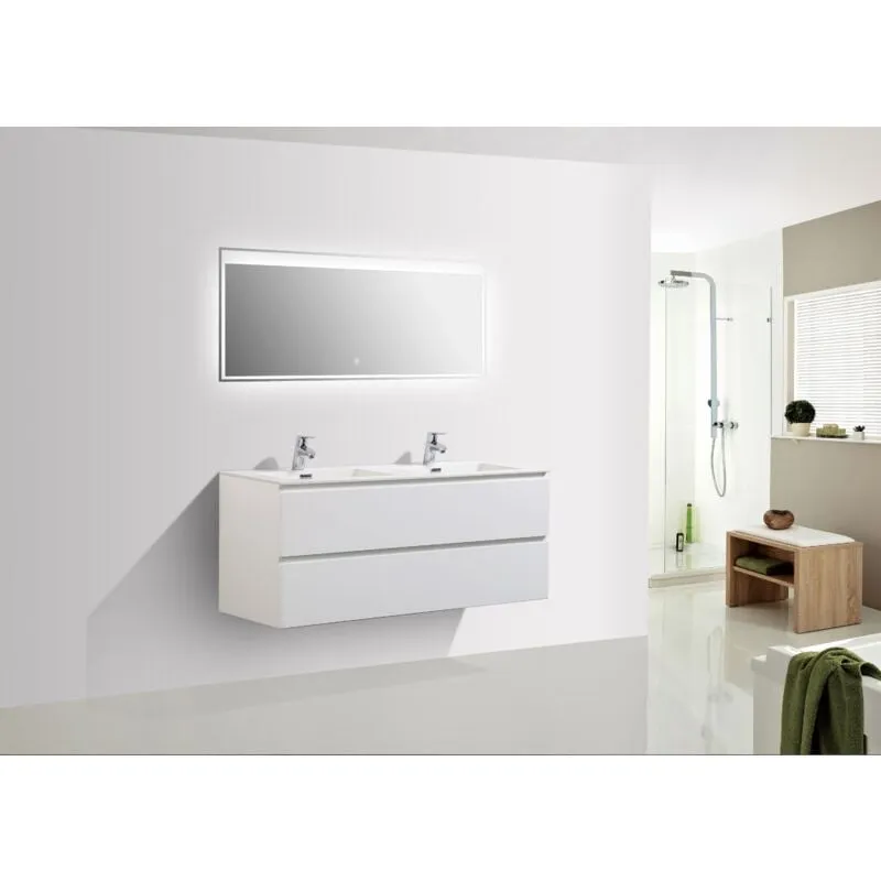  - Mobile bagno Alice 1200 bianco opaco - Specchio opzionale Senza specchio, opaco