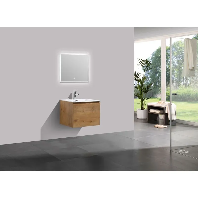  - Mobile bagno Alice 600 rovere brillante - Specchio opzionale Senza specchio