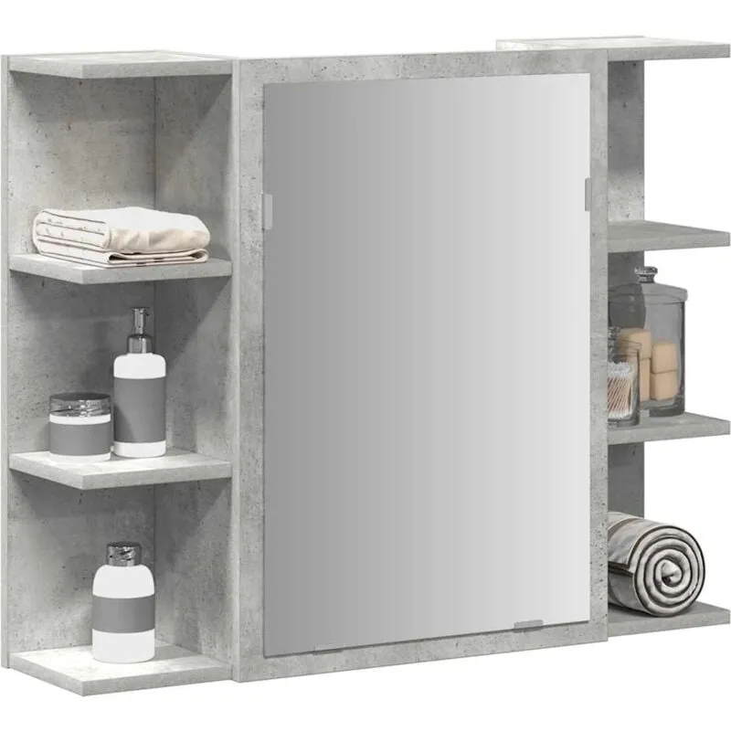 Vidaxl - Mobile Bagno con Specchio Grigio Cemento 80x20,5x64 Multistrato