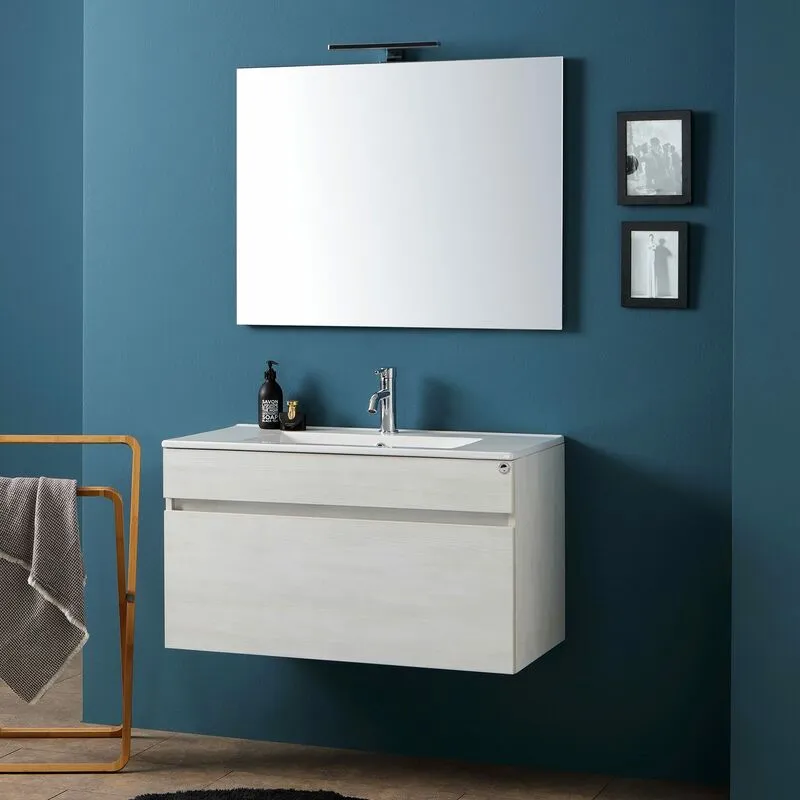 Mobile Bagno Sospeso 90Cm Promenade Lavabo E Specchio Sole