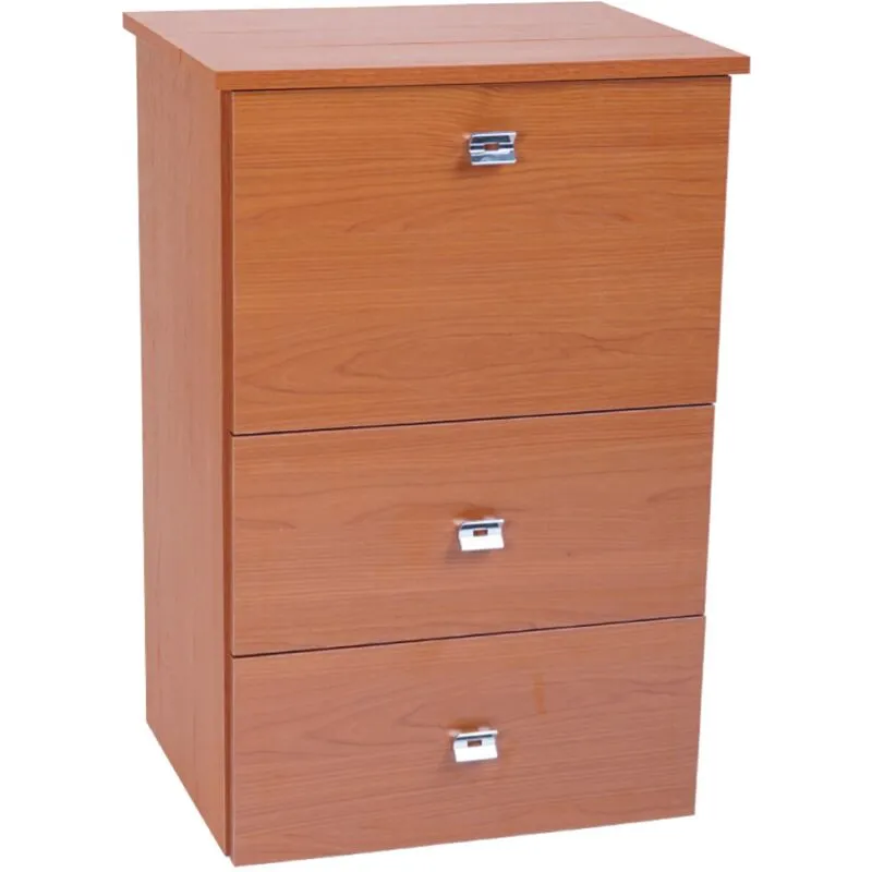 Mobile asse stiro a scomparsa in legno Ciliegio 55x85h cm con 1 anta e 2 cassetti