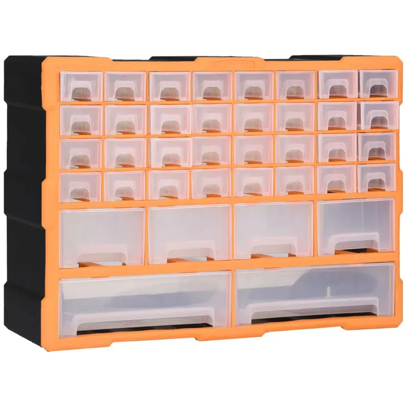 Mobile Contenitore Officina con Cassetti in pp Arancione Nero vari modelli modelli : 40 cassetti