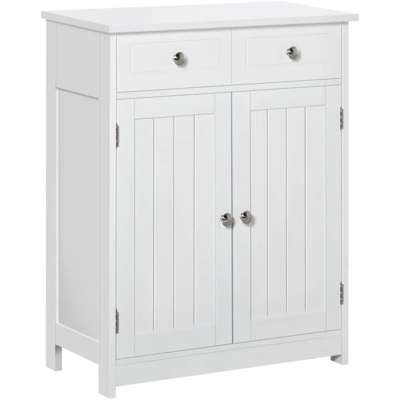 Giordanoshop - Mobile da Bagno 2 Ante con Cassetti 60x30x75 cm in Legno Bianco