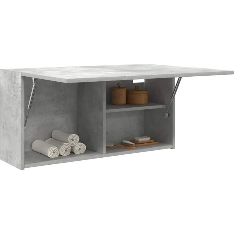 Mobile da Bagno a Parete Grigio Cemento 80x25x40 cm Truciolato - Vidaxl