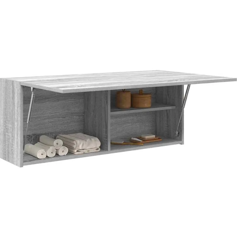 Mobile da Bagno Grigio Sonoma 100x25x40 cm in Truciolato Vidaxl 4462