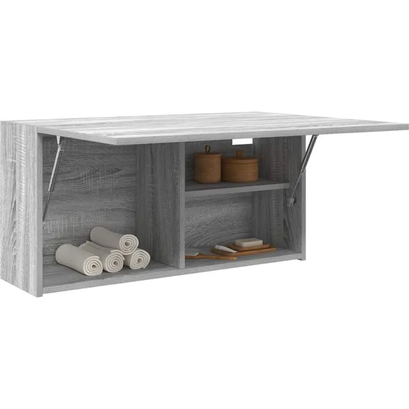 Mobile da Bagno Grigio Sonoma 80x25x40 cm in Truciolato - Vidaxl