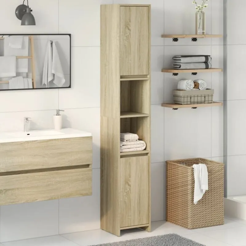 Avimac - Mobile da Bagno Rovere Sonoma 30x30x183,5 cm Legno Multistrato