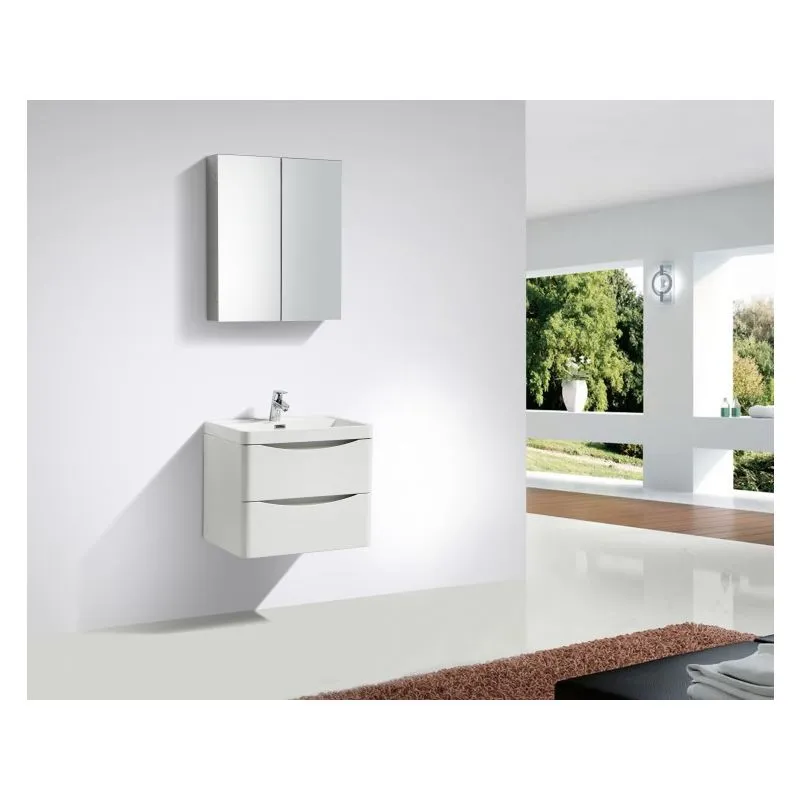  - Mobile da bagno smile 600 - giglio bianco - specchio e colonna sospesa a scelta Senza colonna sospesa, Con colonna sospesa, Specchio a