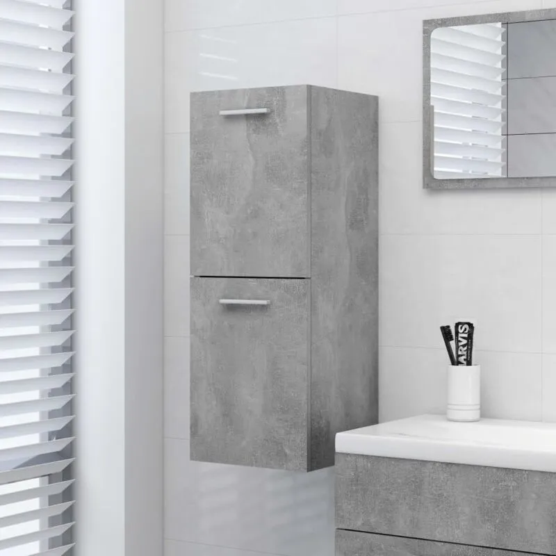 Bonnevie - Mobile da Bagno,Armadietto da Bagno Grigio Cemento 30x30x80 cm Legno Multistrato CFW32272