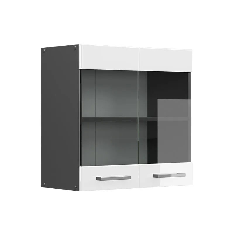  - Mobile da cucina in vetro R-Line, Bianco lucido, 60 cm