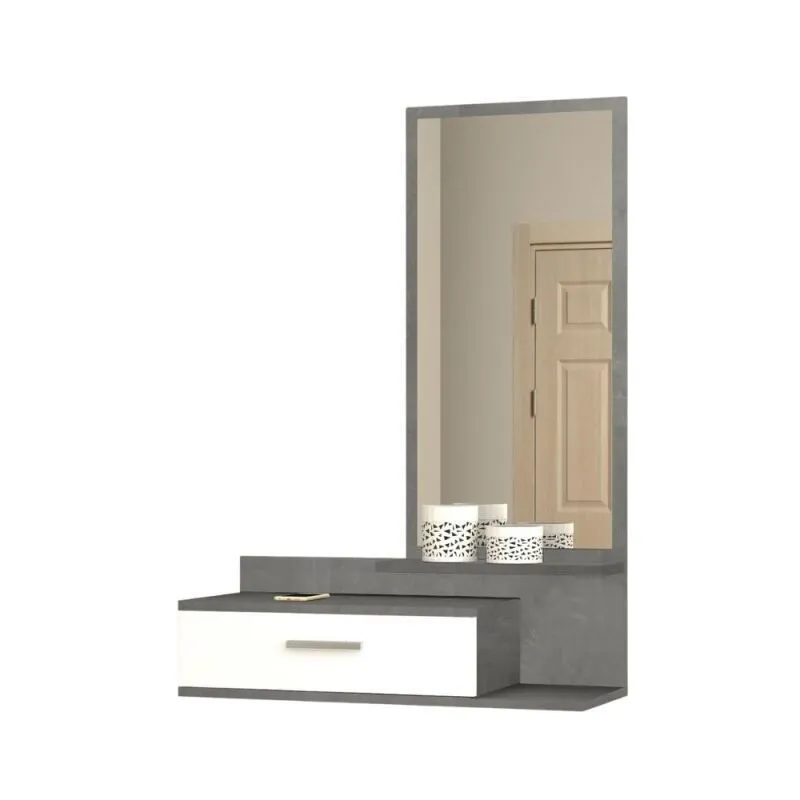 Iperbriko - Mobile ingresso con specchio Joy cemento - Pratico e funzionale
