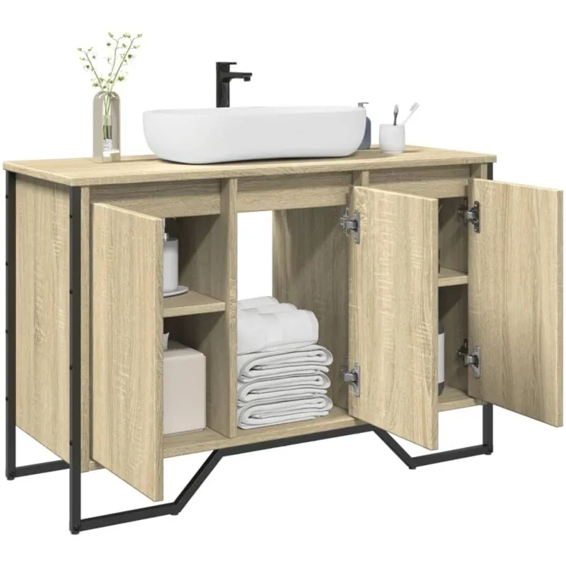 Avimac - Mobile Lavabo Bagno Rovere Sonoma 91x35x60 cm in Truciolato