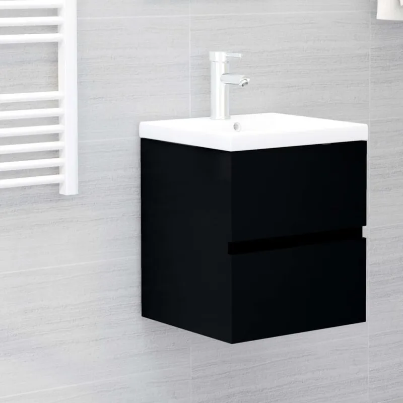 Torana - Mobile Lavabo Nero 41x38,5x45 cm in Legno Multistrato