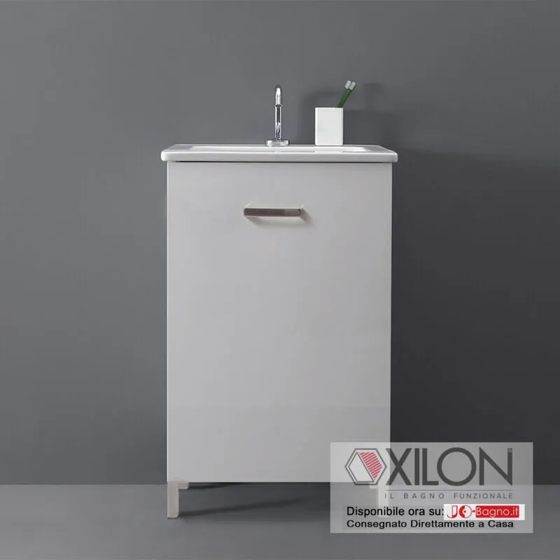 Mobile Lavatoio in Ceramica nanco 60x60 Xilon Frontale Opaco