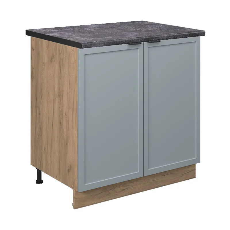  - Mobile lavello cucina Fame-Line, Blu-grigio chiaro, 80 cm con ripiano, pl Antracite