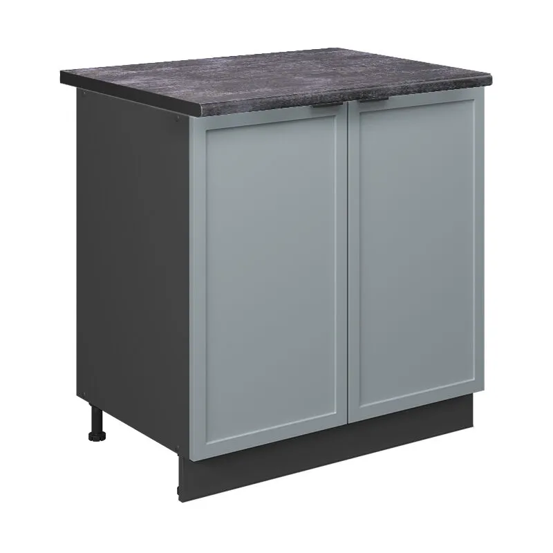  - Mobile lavello cucina Fame-Line, Blu-grigio chiaro, 80 cm con ripiano, pl Antracite