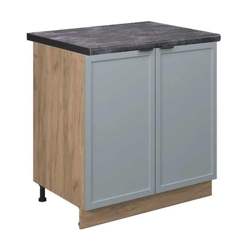 Mobile lavello cucina Fame-Line, Blu-grigio chiaro, 80 cm , pl Antracite 