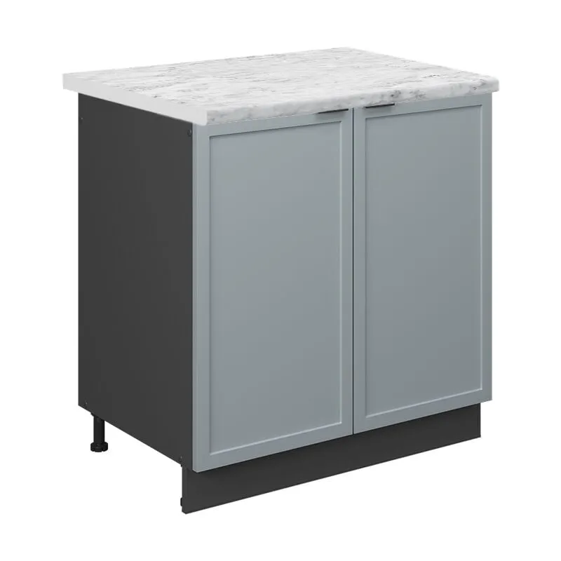 Mobile lavello cucina Fame-Line, Blu-grigio chiaro, 80 cm , pl Marmo 