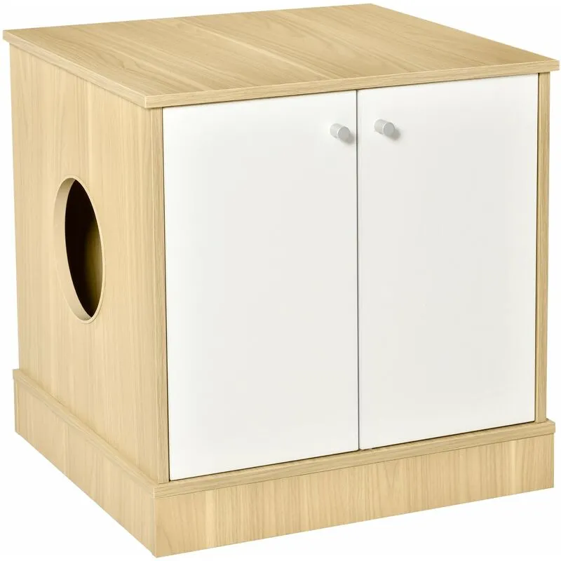 Giordanoshop - Mobile Lettiera per Gatti 60x55x62,5 cm in Legno Legno e Bianco