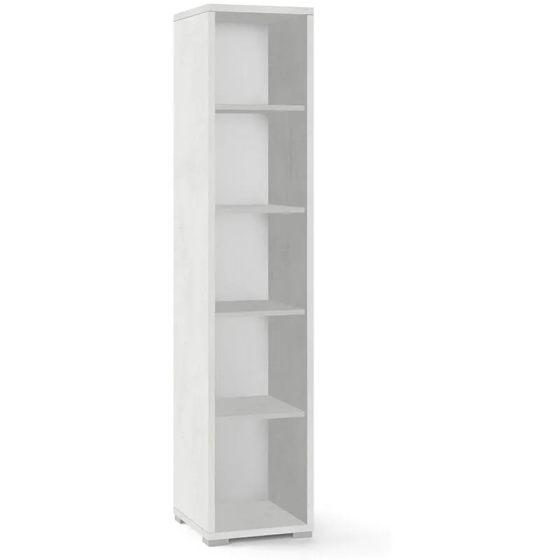 Bricoshop24 - Mobile Libreria 40 a Colonna 180 Ossido Bianco 5 Ripiani Ufficio Stretta Studio